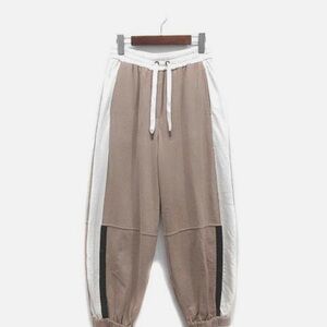 Brunello Cucinelli Tan and White Joggers